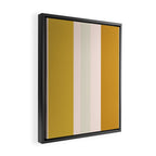 Blush Pink, Navy Blue, Mustard Yellow Big Stripes Pattern Framed Canvas Print Gallery Image 2
