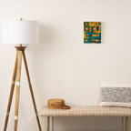Bo Kaap Abstract Pattern in Moroccan Teal Ochre Olive Orange Mustard Canvas Print Gallery Image 2