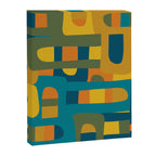 Bo Kaap Abstract Pattern in Moroccan Teal Ochre Olive Orange Mustard Canvas Print Gallery Image 8
