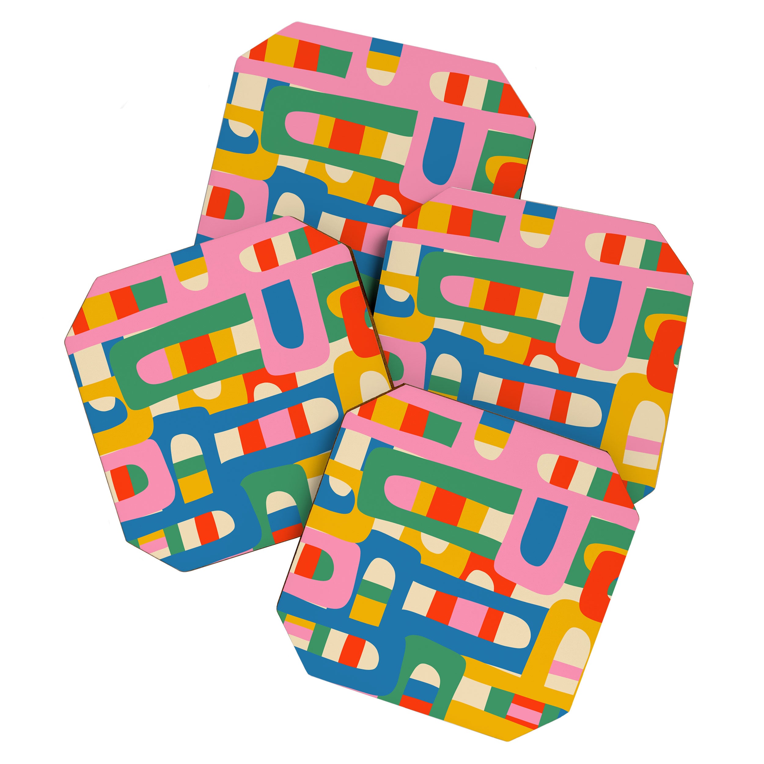 Bo Kaap Colorful Abstract Pattern Coaster Gallery Image 1