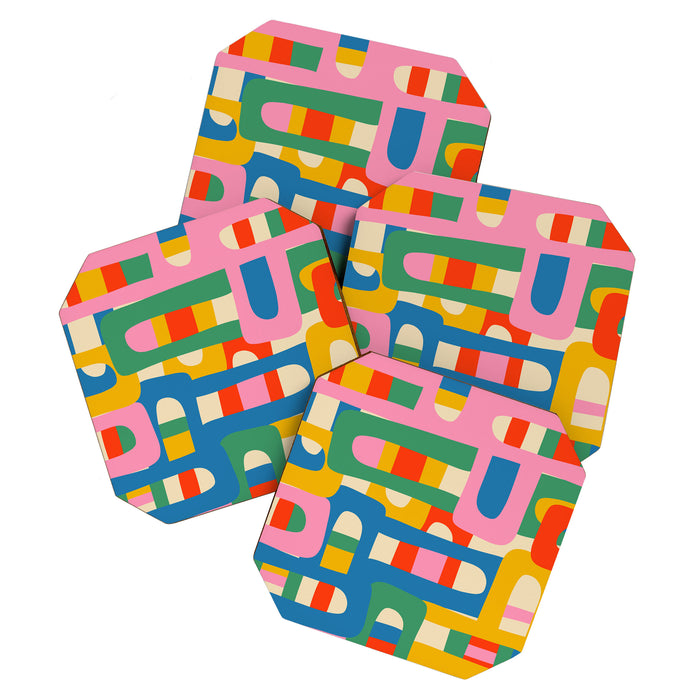 Bo Kaap Colorful Abstract Pattern Coaster Gallery Image 1