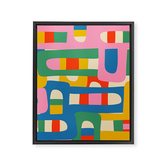Bo Kaap Colorful Abstract Pattern Framed Canvas Print Gallery Image 1