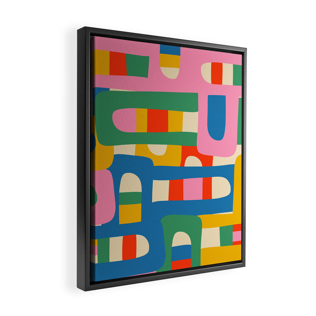 Bo Kaap Colorful Abstract Pattern Framed Canvas Print Gallery Image 2