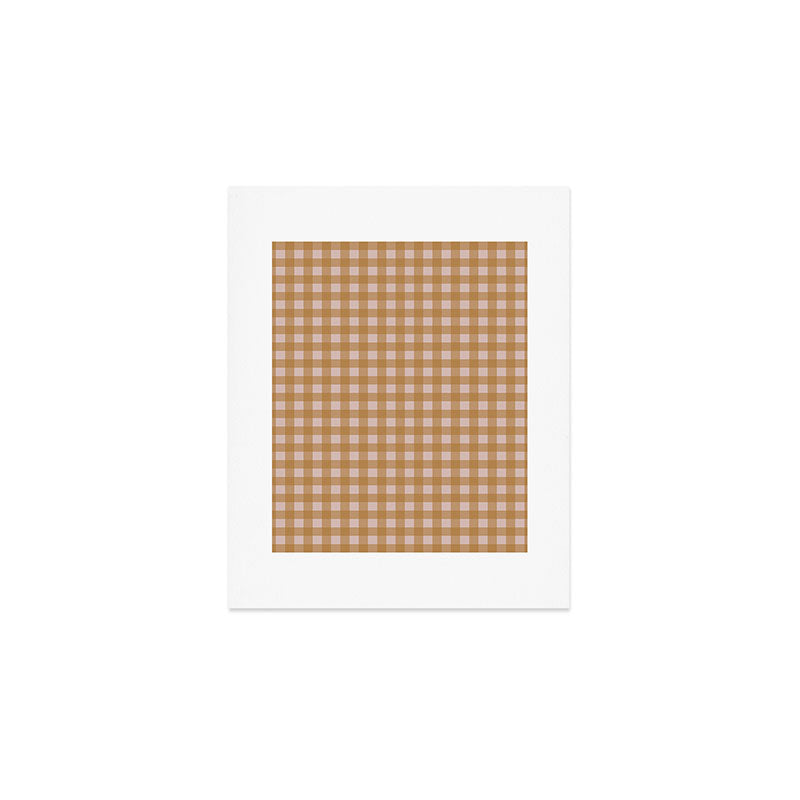 Boho Gingham Cottage Check Pattern  Art Print Gallery Image 1