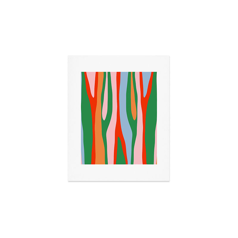 Bold and Colorful Abstract Wild Stripes Modern Multicolor Pattern Art Print Gallery Image 1