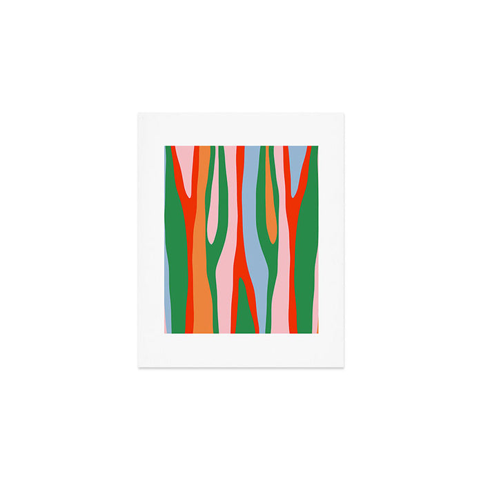 Bold and Colorful Abstract Wild Stripes Modern Multicolor Pattern Art Print Gallery Image 1