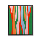 Bold and Colorful Abstract Wild Stripes Modern Multicolor Pattern Framed Canvas Print Gallery Image 8