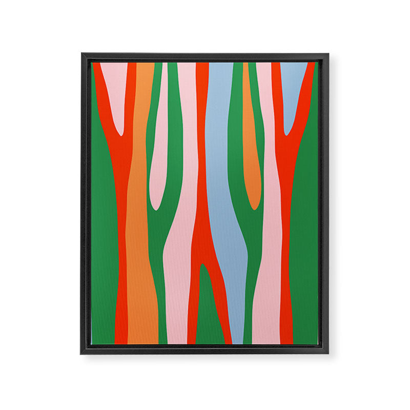Bold and Colorful Abstract Wild Stripes Modern Multicolor Pattern Framed Canvas Print Gallery Image 8