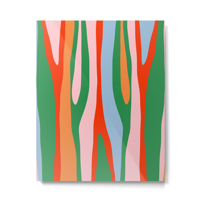 Bold and Colorful Abstract Wild Stripes Modern Multicolor Pattern Metal Print Gallery Image 1