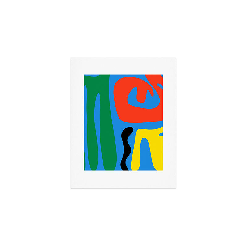 Bold and Colorful Mid Century Modern Kwaito Abstract Art Print Gallery Image 1