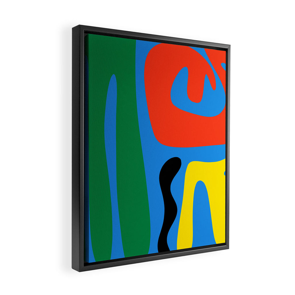 Bold and Colorful Mid Century Modern Kwaito Abstract Framed Canvas Print Gallery Image 2