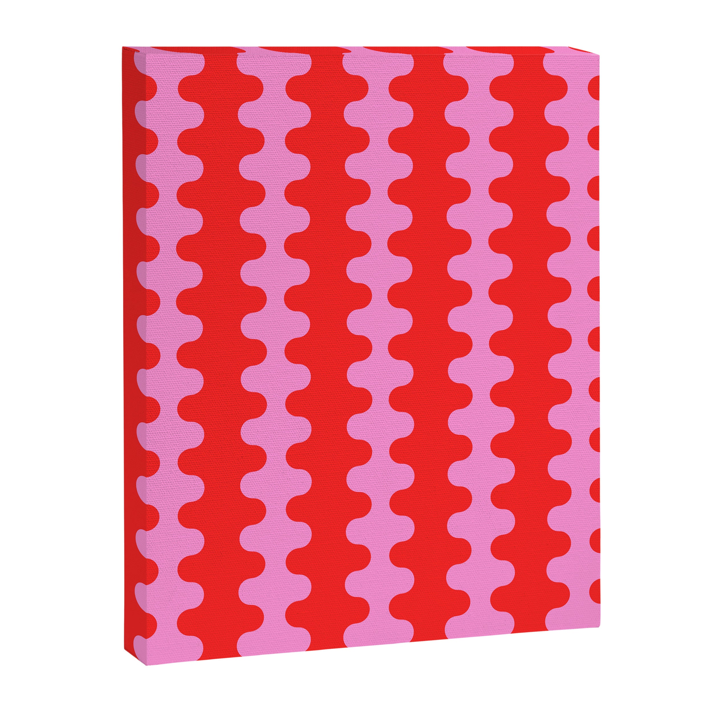 Bold and Colorful Ogee A-Go-Go Vivid Pop Stripes Pattern in Preppy Pink and Red Canvas Print Gallery Image 8