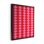 Bold and Colorful Ogee A-Go-Go Vivid Pop Stripes Pattern in Preppy Pink and Red Framed Canvas Print Gallery Image 2