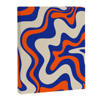 Bold and Groovy Retro Liquid Swirl Abstract Pattern Cobalt Blue and Orange Canvas Print Gallery Image 6