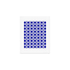 Bold Blue Dot Grid Retro Modern Pop Pattern on White Art Print Gallery Image 1