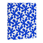 Bold Blue Funky Abstract Amoeba Dance Pattern on White Canvas Print Gallery Image 6