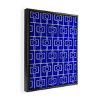 Bold Blue Geometric Mid Century Modern Rektangel Pattern Framed Canvas Print Gallery Image 2