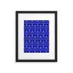 Bold Blue Geometric Mid Century Modern Rektangel Pattern Framed Art Print Gallery Image 6