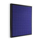 Bold Blue Minimalist Fine Weave Mid Century Modern Woven Line Pattern Framed Canvas Print Gallery Image 2