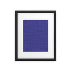 Bold Blue Minimalist Fine Weave Mid Century Modern Woven Line Pattern Framed Art Print Gallery Image 6