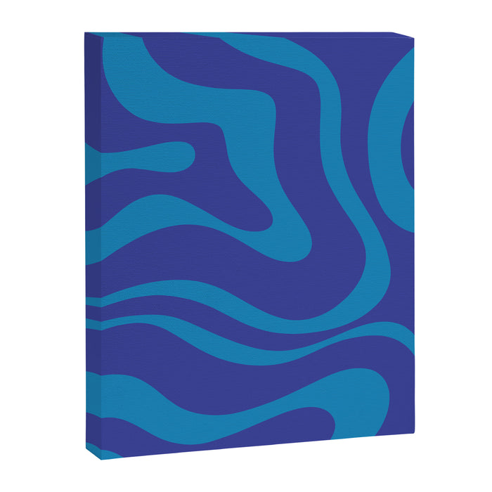 Bold Blue Modern Retro Liquid Swirl Abstract Pattern Canvas Print Gallery Image 1