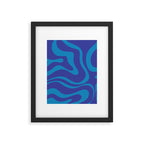 Bold Blue Modern Retro Liquid Swirl Abstract Pattern Framed Art Print Gallery Image 6