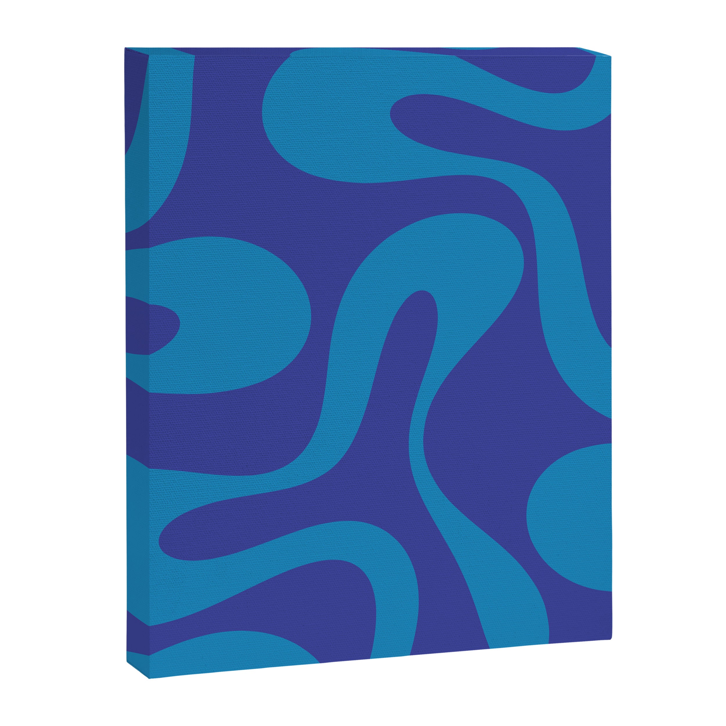 Bold Blue Soft Curves Retro Modern Abstract Pattern Canvas Print Gallery Image 8