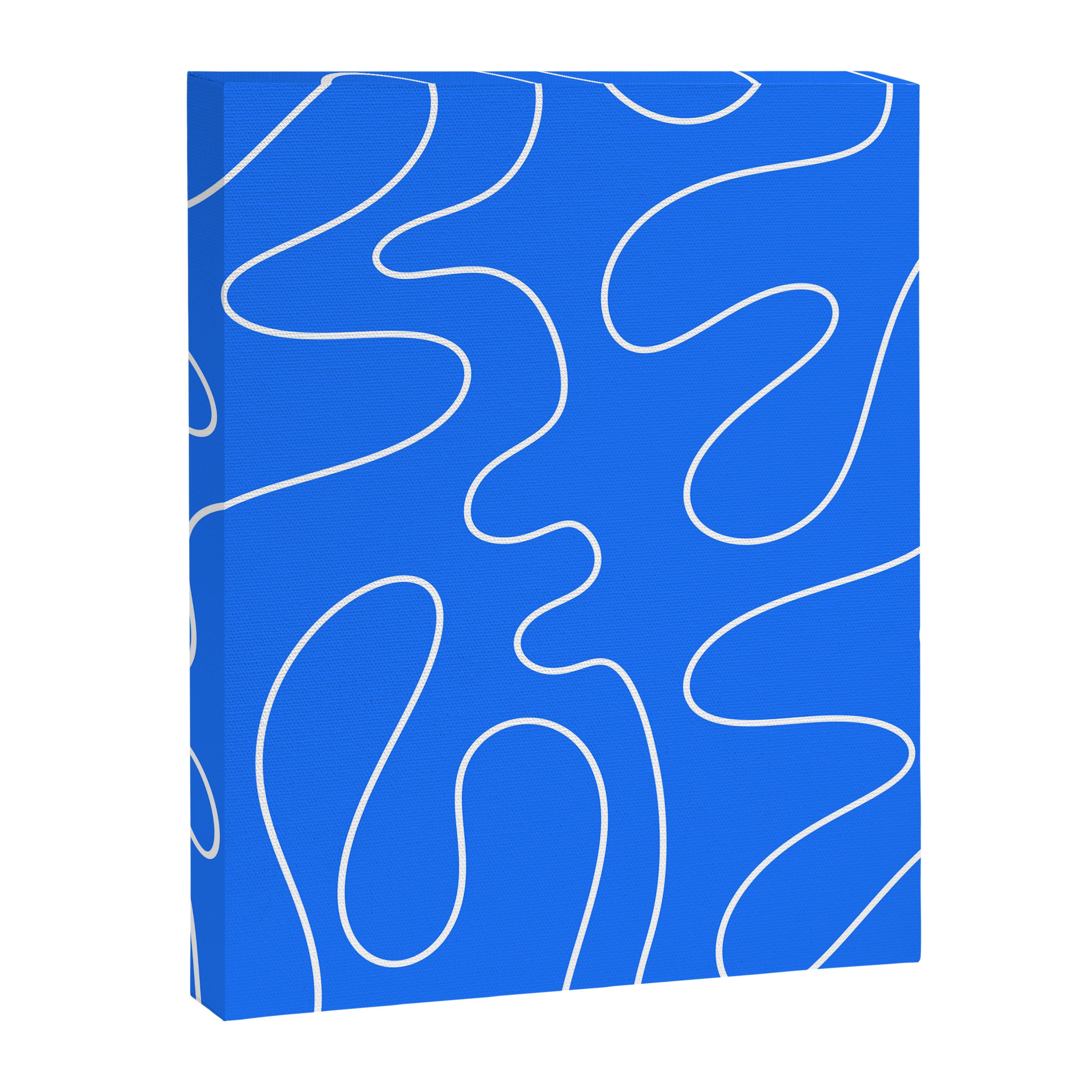 Bold Blue Squiggle Abstract Pattern Canvas Print Gallery Image 8