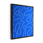 Bold Blue Squiggle Abstract Pattern Framed Canvas Print Gallery Image 2