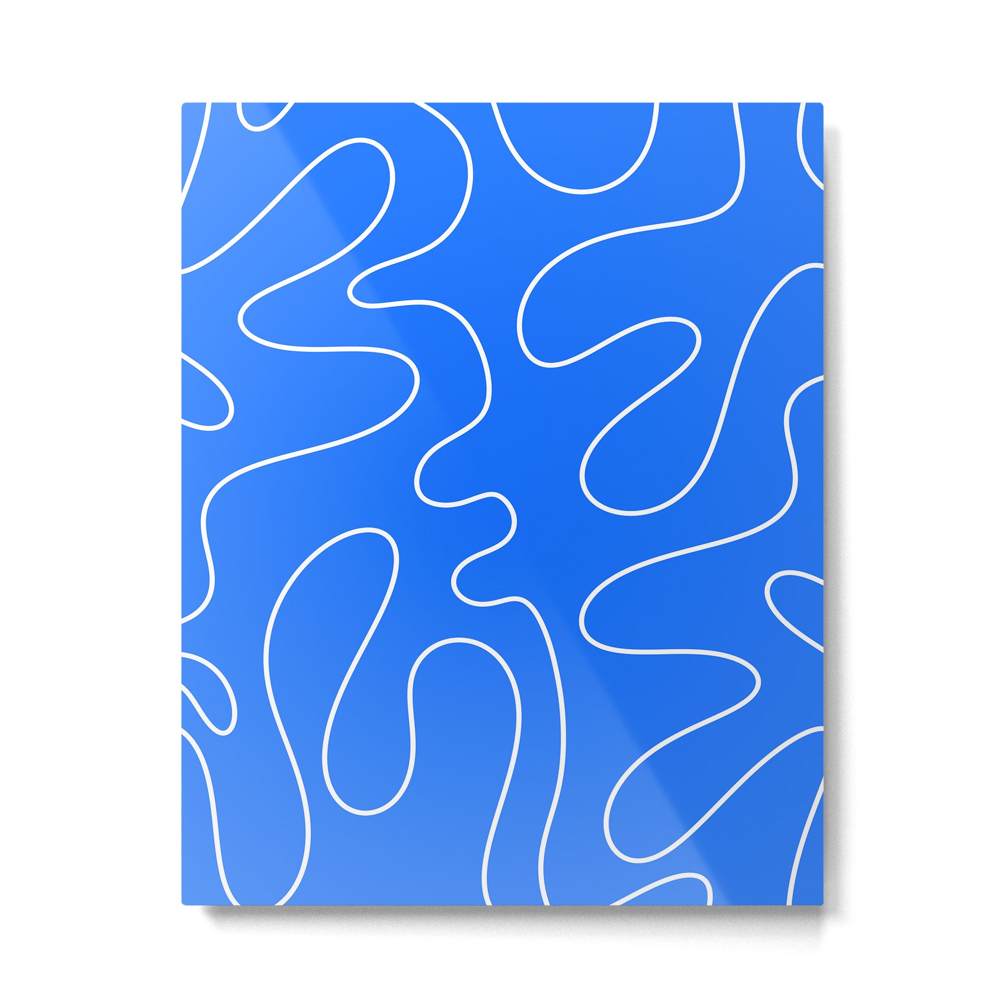 Bold Blue Squiggle Abstract Pattern Metal Print Gallery Image 6
