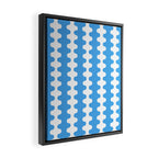 Bold Blue Wavy Stripes Ogee A-Go-Go Contemporary Pattern Framed Canvas Print Gallery Image 2