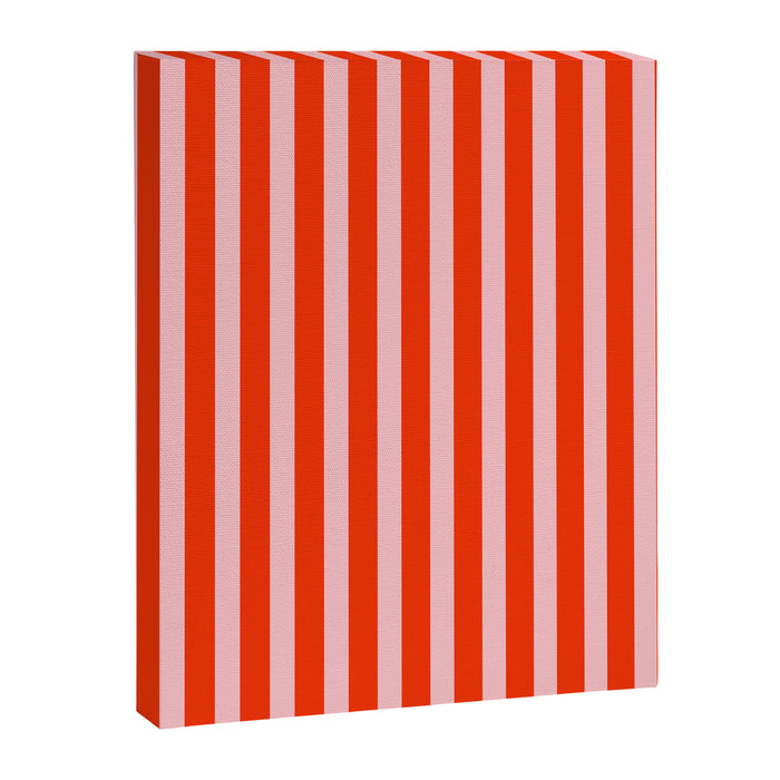 Bold Bright Basic Stripes in Pink and Red Orange Canvas Print Gallery Image 1