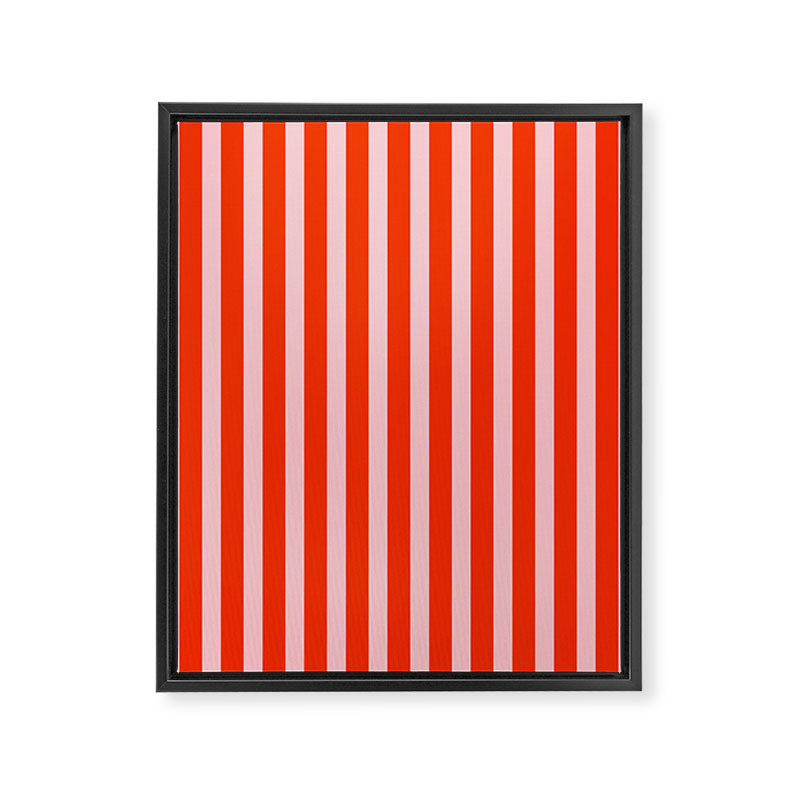 Bold Bright Basic Stripes in Pink and Red Orange Framed Canvas Print Gallery Image 8