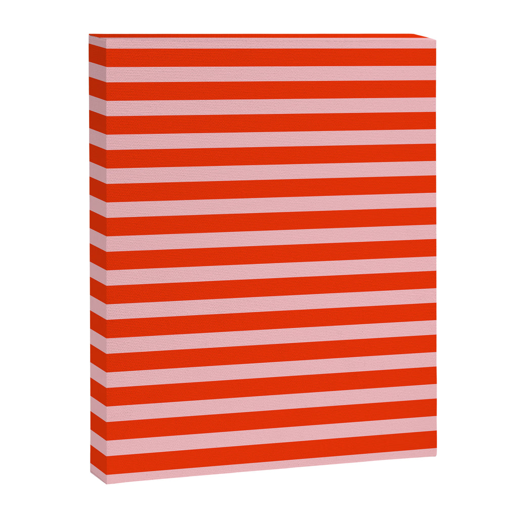 Bold Bright Basic Stripes Pink and Red Orange Pattern Canvas Print Gallery Image 8