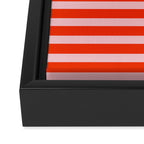 Bold Bright Basic Stripes Pink and Red Orange Pattern Framed Canvas Print Gallery Image 3
