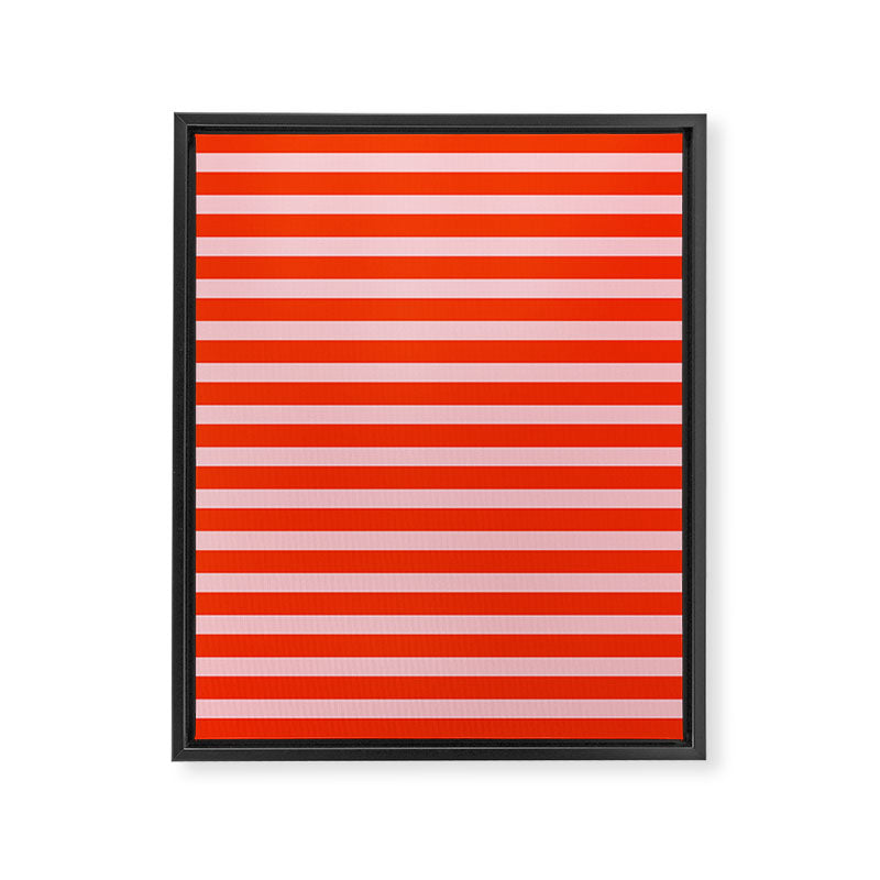 Bold Bright Basic Stripes Pink and Red Orange Pattern Framed Canvas Print Gallery Image 8