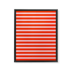 Bold Bright Basic Stripes Pink and Red Orange Pattern Framed Canvas Print Gallery Image 8