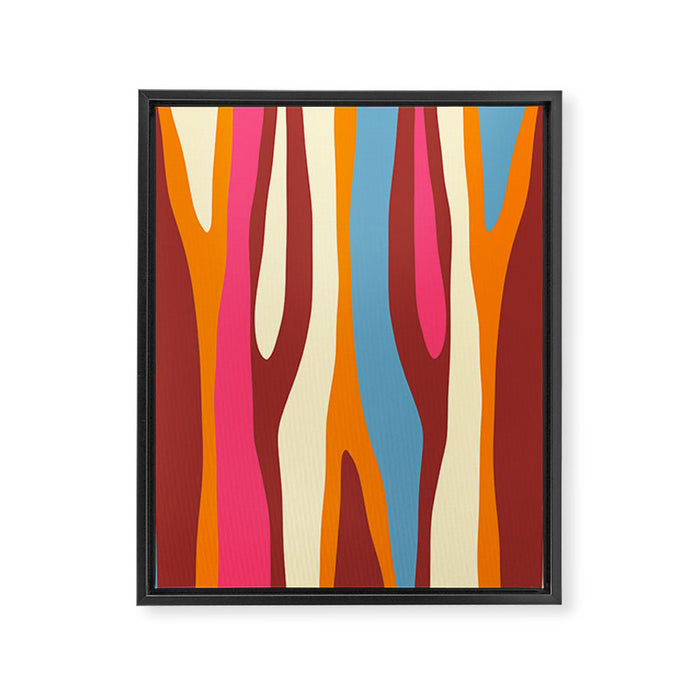 Bold Eclectic Abstract Wild Stripes Pattern Framed Canvas Print Gallery Image 1