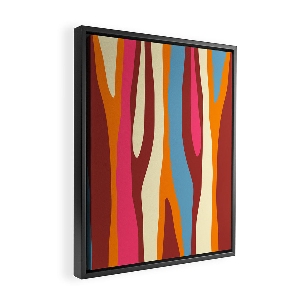 Bold Eclectic Abstract Wild Stripes Pattern Framed Canvas Print Gallery Image 2