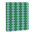 Bold Fun Ogee A-Go-Go Vertical Stripes Pattern in Kelly Green and Light Blue Canvas Print Gallery Image 8