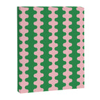 Bold Fun Ogee A-Go-Go Vertical Stripes Pop Pattern in Green and Pink Canvas Print Gallery Image 8