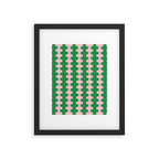 Bold Fun Ogee A-Go-Go Vertical Stripes Pop Pattern in Green and Pink Framed Art Print Gallery Image 6