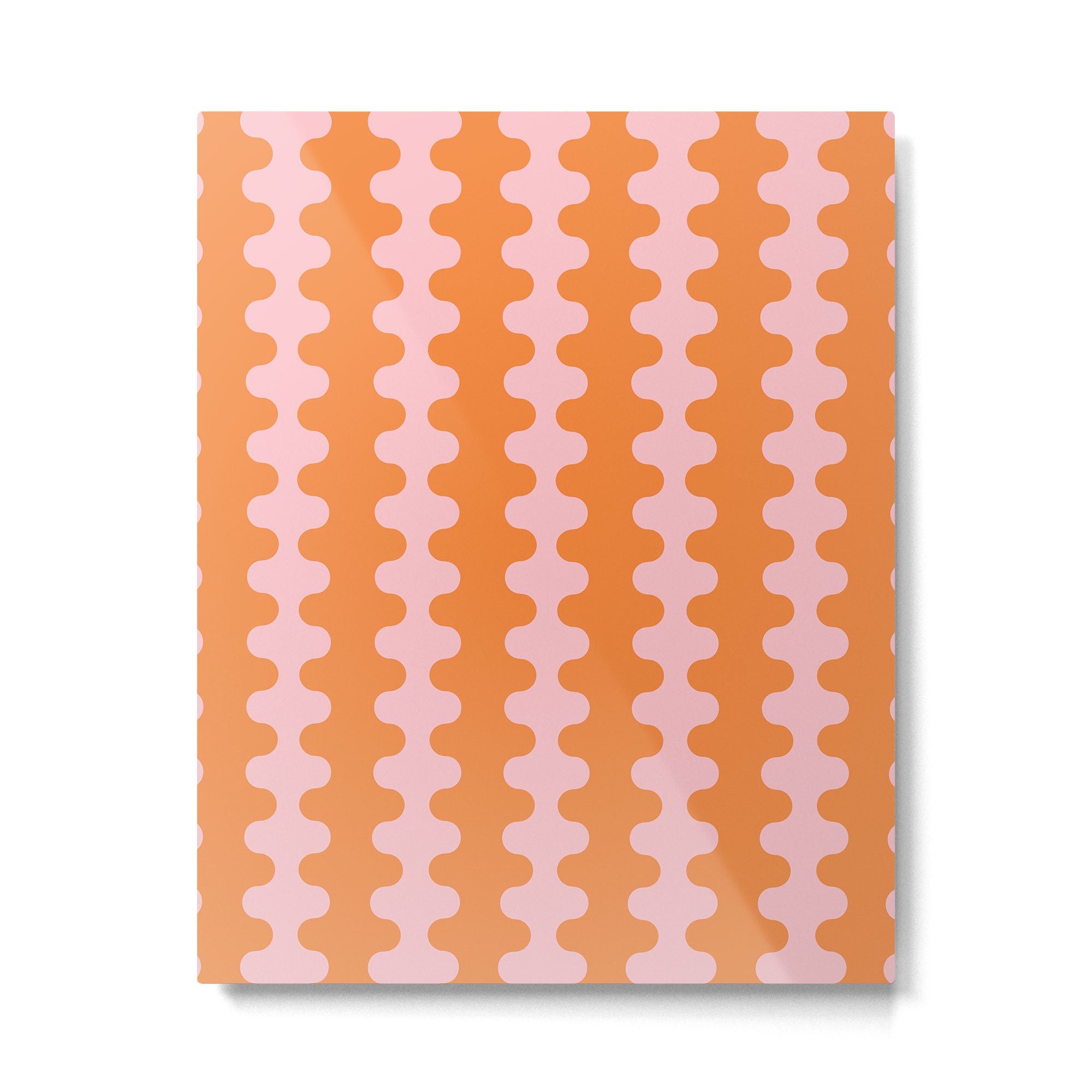 Bold Fun Ogee A-Go-Go Vertical Stripes Pop Pattern in Orange and Pink Metal Print Gallery Image 6