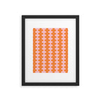 Bold Fun Ogee A-Go-Go Vertical Stripes Pop Pattern in Orange and Pink Framed Art Print Gallery Image 6