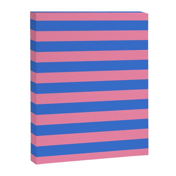 Bold Fun Stripes Blue and Pink Simple Colorful Pattern Canvas Print Gallery Image 1