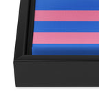 Bold Fun Stripes Blue and Pink Simple Colorful Pattern Framed Canvas Print Gallery Image 3