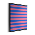 Bold Fun Stripes Blue and Pink Simple Colorful Pattern Framed Canvas Print Gallery Image 2