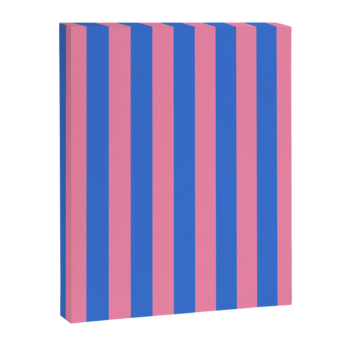 Bold Fun Stripes Blue and Pink Simple Colorful Vertical Pop Pattern Canvas Print Gallery Image 1