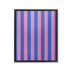 Bold Fun Stripes Blue and Pink Simple Colorful Vertical Pop Pattern Framed Canvas Print Gallery Image 8
