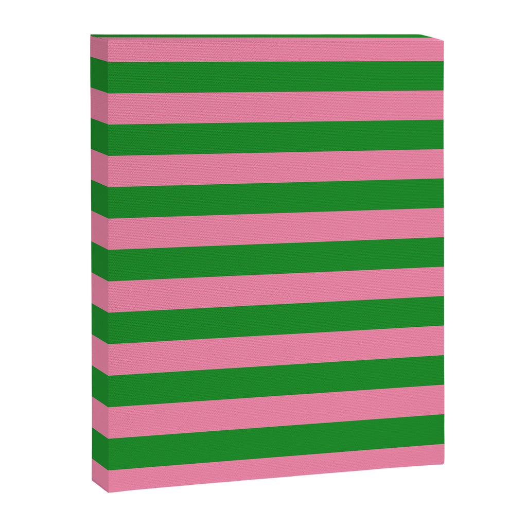 Bold Fun Stripes Green and Pink Simple Colorful Pop Pattern Canvas Print Gallery Image 8